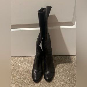 Tall soft black leather Gucci boots.